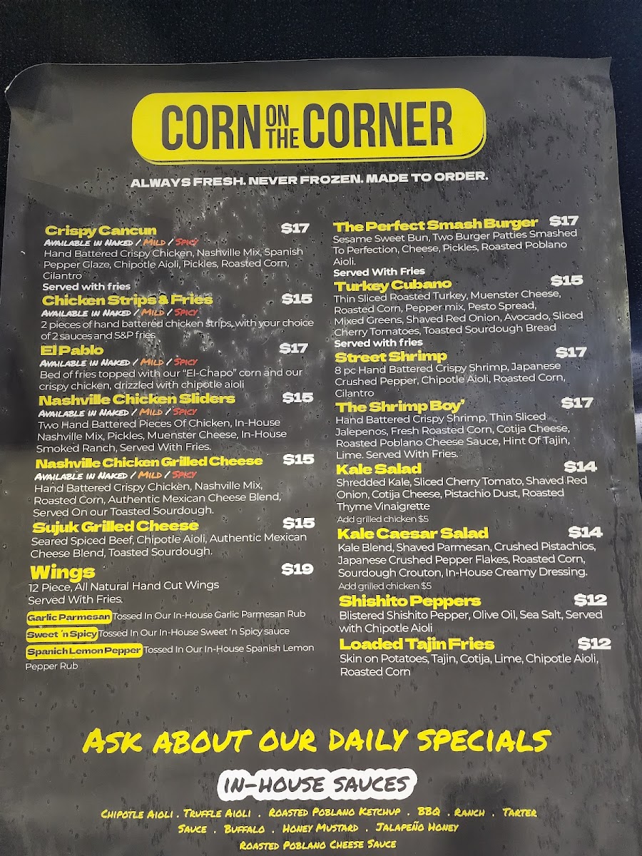 Corn on The Corner Menu - Image 5